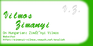 vilmos zimanyi business card